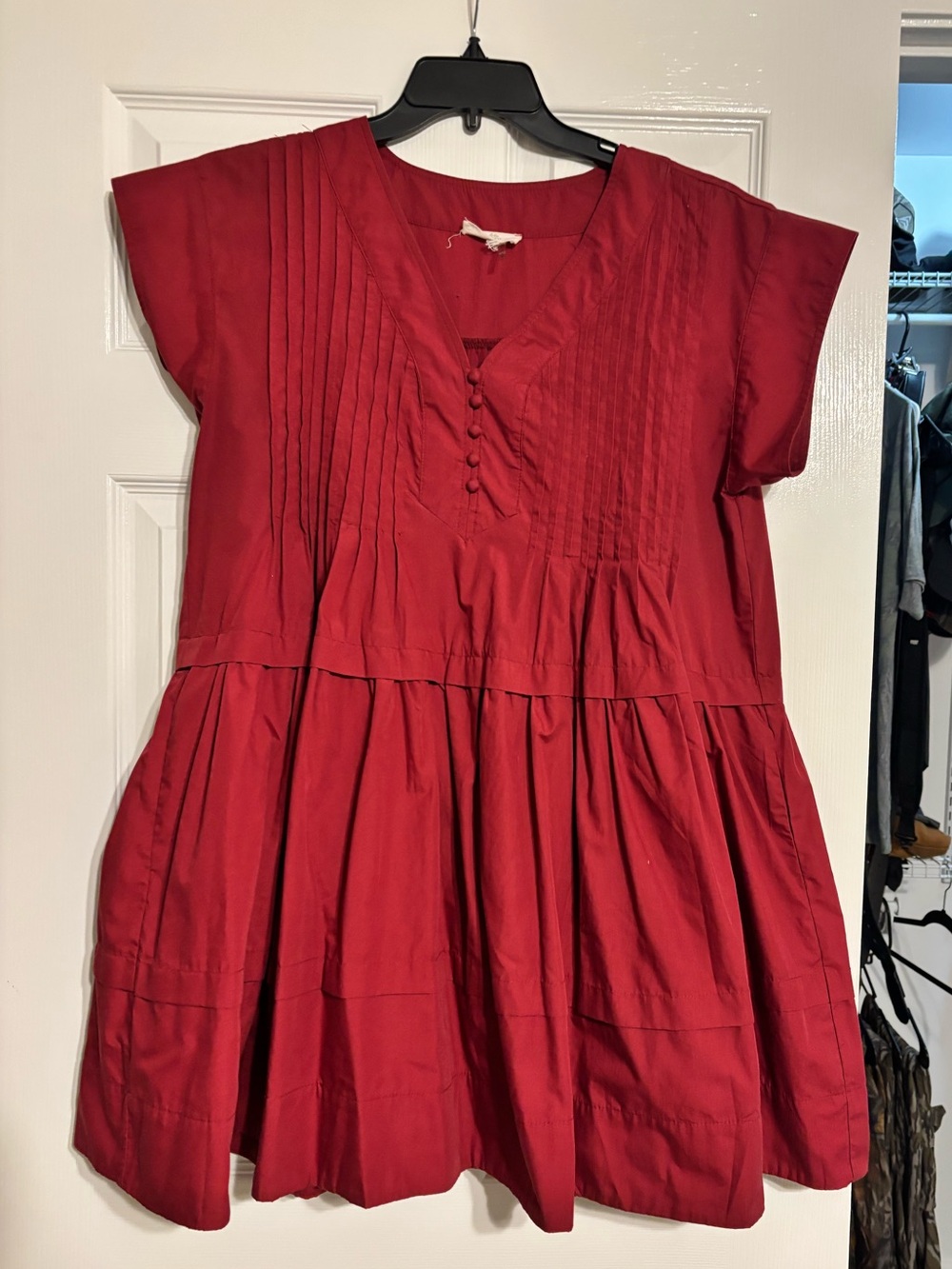 Women’s Babydoll Red Tiered Short Dress